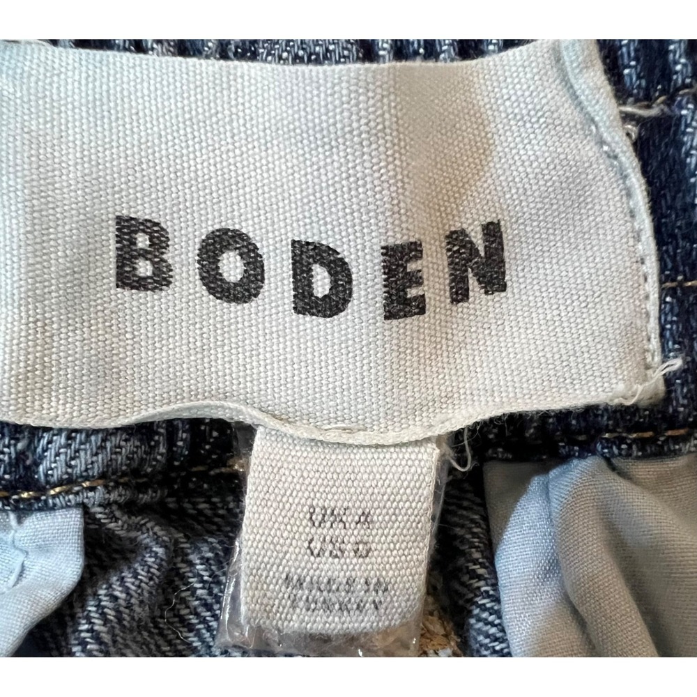 Boden Pull On Denim Pants Trousers Womens Sz 0 24x30 Wide Leg Drawstring - Picture 7 of 9